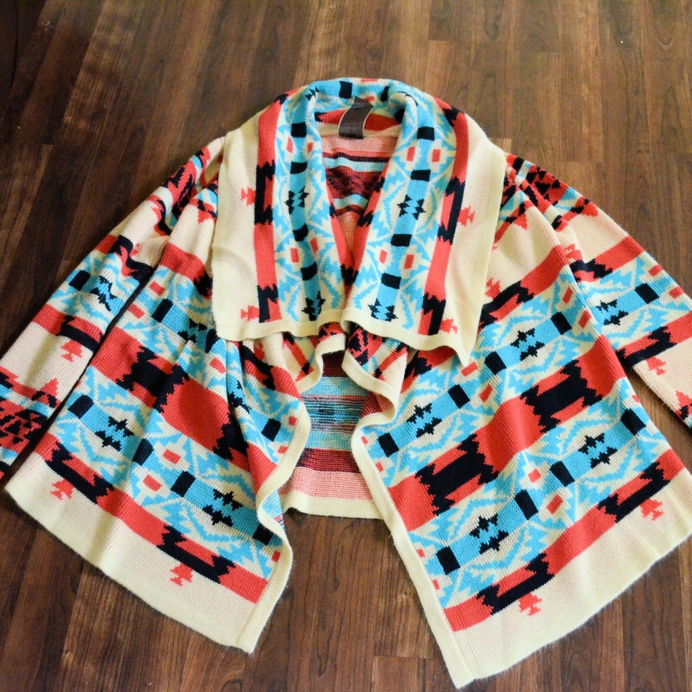 Aztec Print Mint Julep Boutique Cardigan SZ M